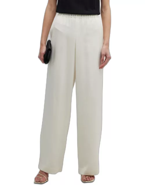 Perry Wide-Leg Stretch Silk Pant