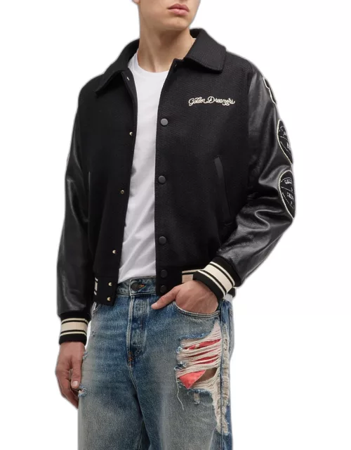 Men's Bomber Jacket with College Patche