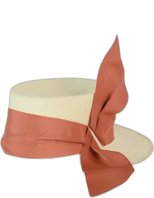 Ribbon Straw Fedora Hat