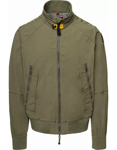 Parajumpers desert Military Green High Neck Jacket With Patch Pocket In Cotton Blend Man