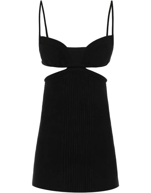 Off-White Black Ribbed Mini Dress With Cut-out