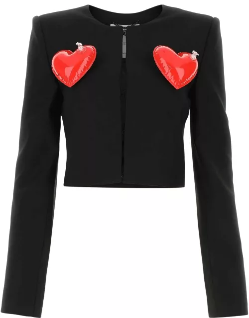 Moschino Inflatable Heart Applique Cropped Jacket
