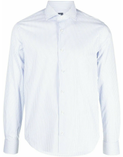 Fedeli White And Blue Cotton Blend Shirt