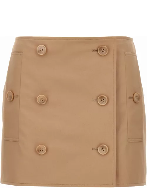 Burberry Multi-buttoned Short Skirt