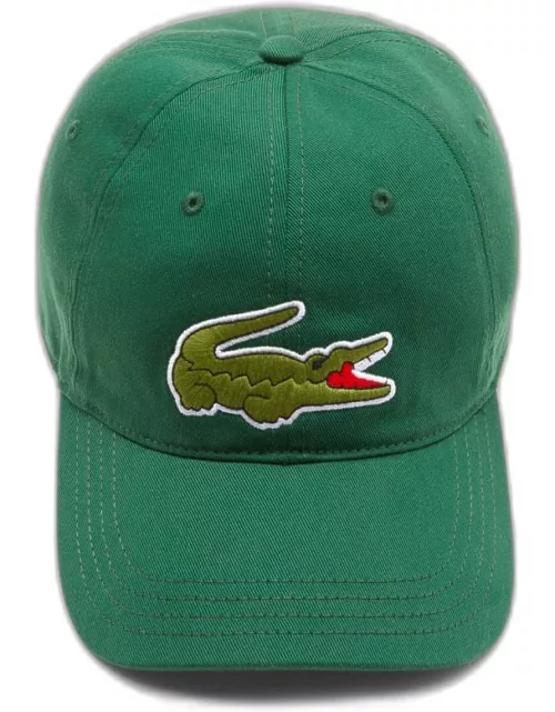 Lacoste Cappellino Green cotton cap with macro logo patch