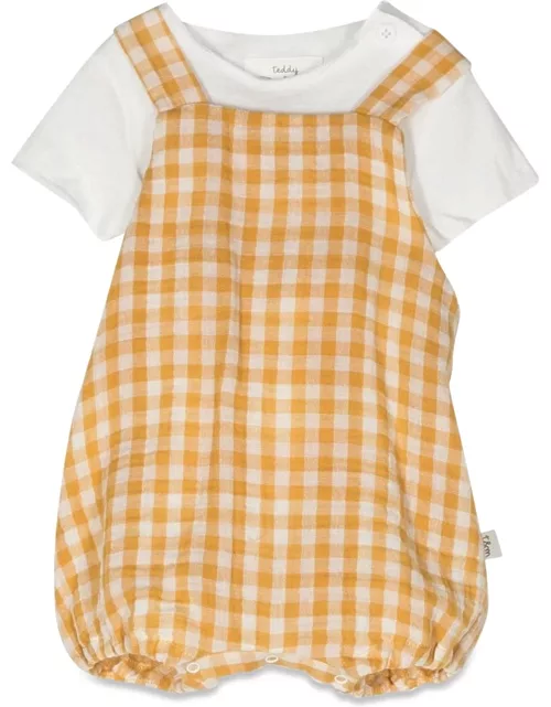 Teddy & Minou Checkered Romper With T-shirt