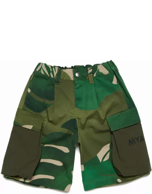 Myp14u Shorts Myar Deadstock Shorts With Rainforest Patterned Fabric Application