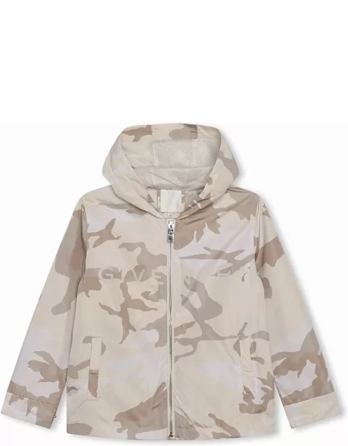 Beige Camouflage Givenchy 4g Windbreaker Jacket