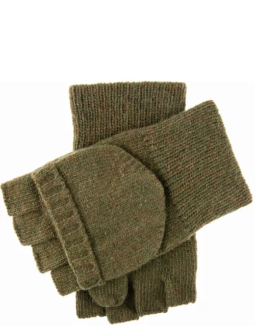 Dents Knitted Cap Mitt Shooting Gloves In Olive