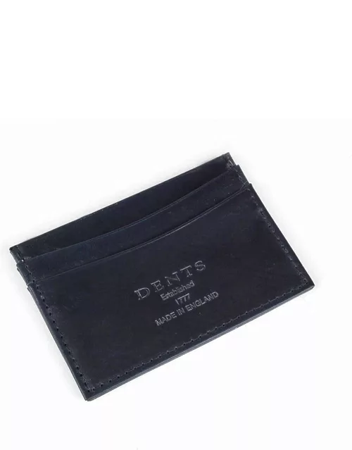 Dents Handmade Heritage Bridle Leather Card Holder In Navy