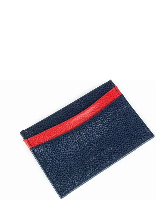 Dents Heritage Pebble Grain Leather Card Holder In Navy