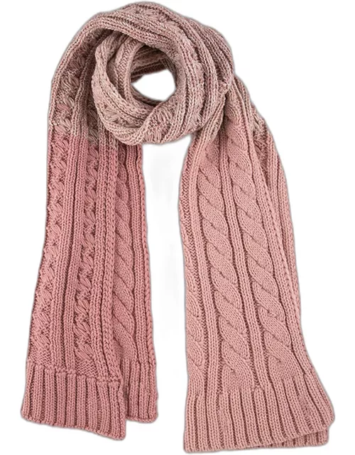 Dents Ombré Cable Knit Scarf In Pink