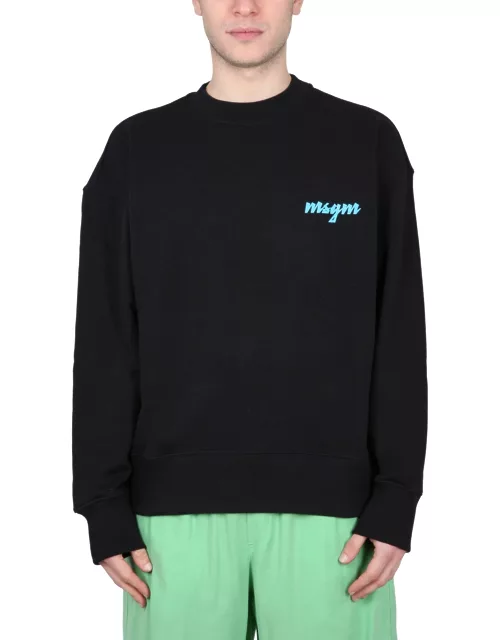 msgm crewneck sweatshirt with logo