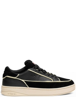 Men's Mix-Leather Low-Top Court Sneaker