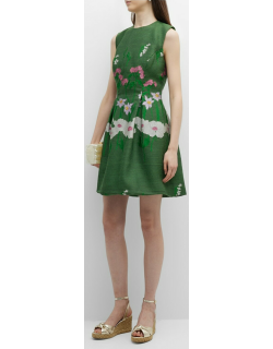 Betsy Floral-Embroidered Mini Dres