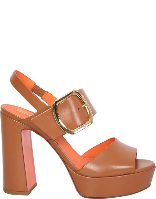 Santoni Brown High-heeled Sandal