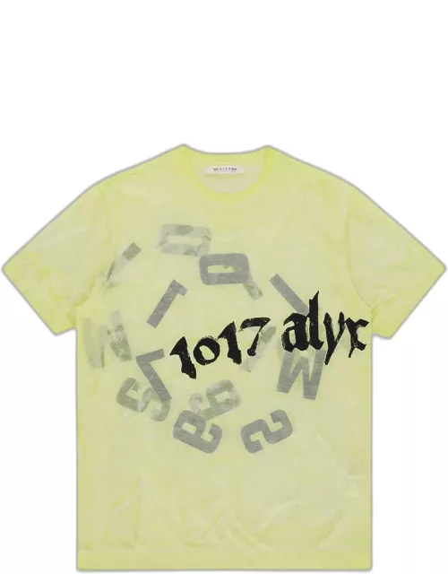 1017 ALYX 9SM Translucent Graphic S/s T-shirt Neon yellow cotton translucent t-shirt - Translucent graphic S/S t-shirt