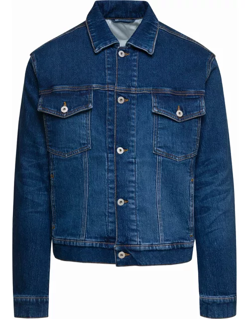 HERON PRESTON Blue Ex-ray Denim Jacket In Cotton Blend Man