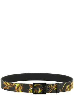 versace jeans couture belt with logo buckle