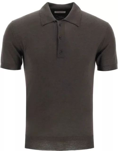 VALENTINO cashmere and silk knit polo shirt