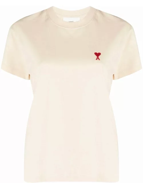 AMI PARIS Ami De Coeur Logo T-Shirt Vanilla