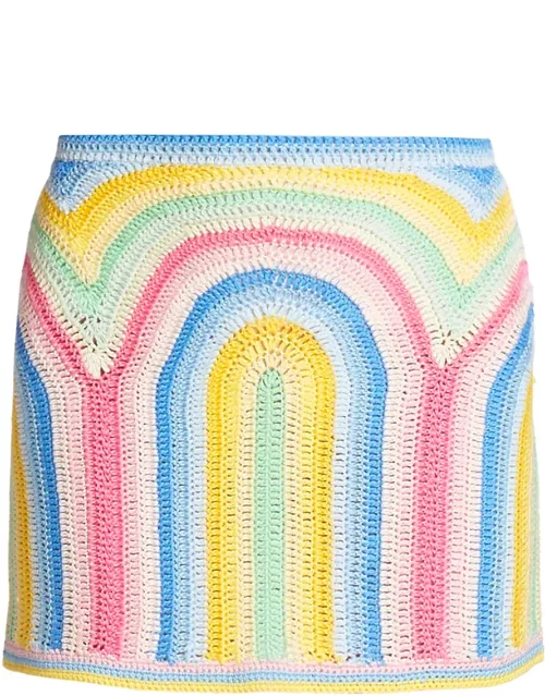 CASABLANCA WOMEN Gradient Crochet Arch Skirt Pastel Multicolour