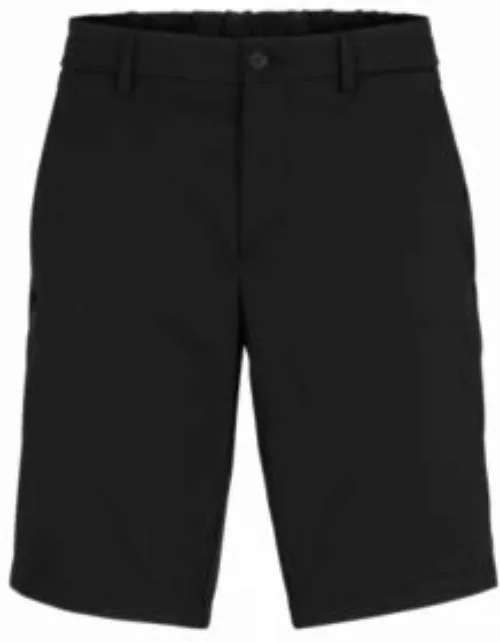 Slim-fit shorts in water-repellent twill- Black Men's Short