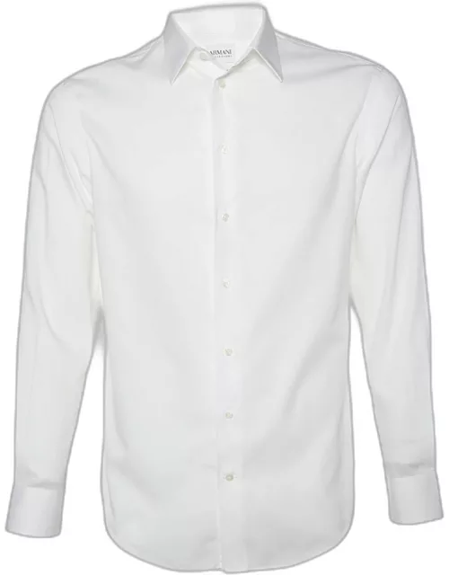Armani Collezioni White Cotton Modern Fit Shirt