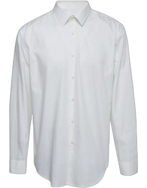 Boss By Hugo Boss White Cotton Regular Fit Button Front Shirt