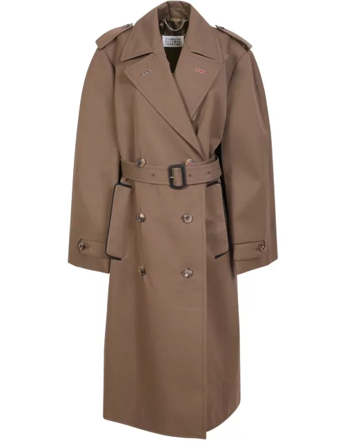 Maison Margiela Double-breasted Cotton Blend Trench Coat