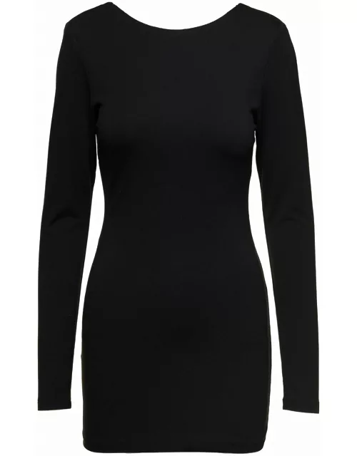 Rotate by Birger Christensen Black Mini Fitted Dress With Cut-out Details On The Back In Viscose Woman Rotate