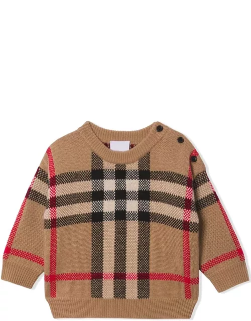 Burberry Sweater With Check Pattern