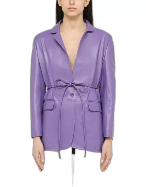 Violet leather blazer