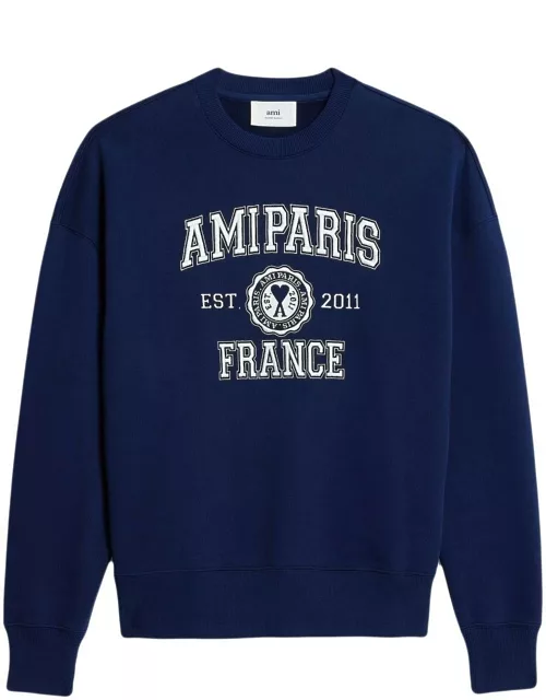 AMI Paris logo-embroidered cotton sweatshirt