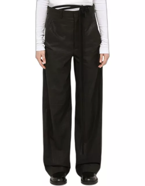 Black cotton baggy trouser