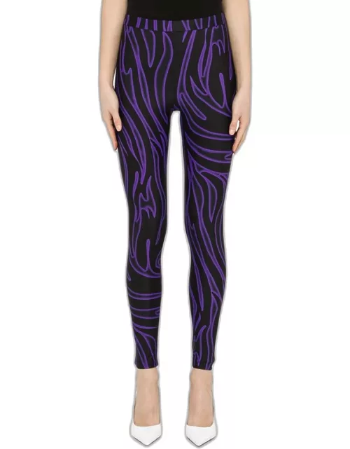 Zebra leggings black/purple