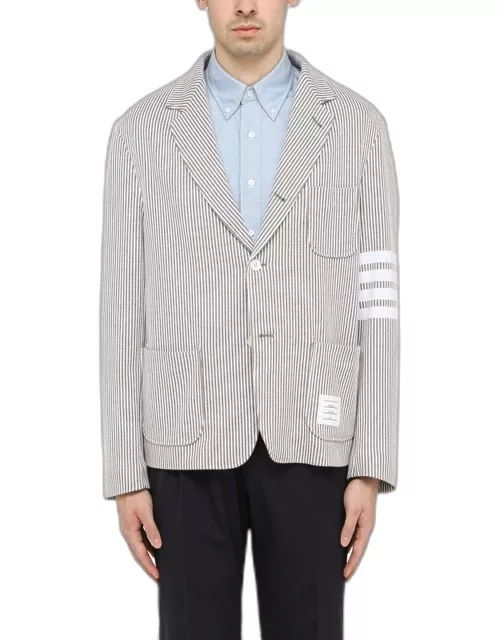 Single-breasted grey striped jacket