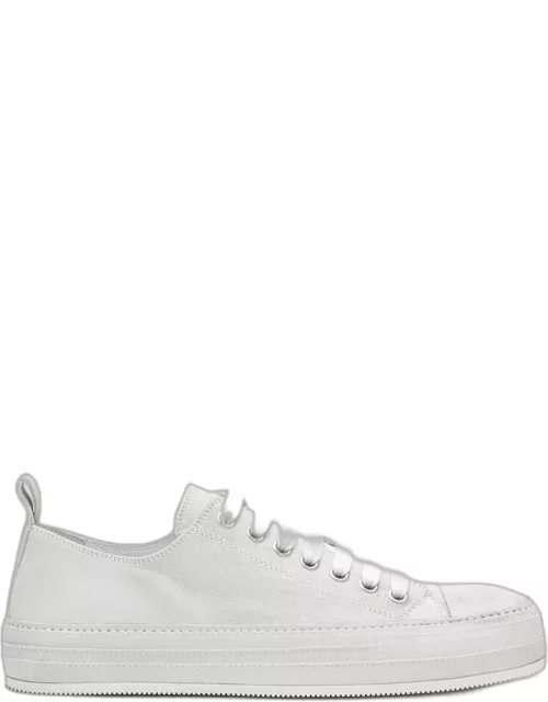 Low white leather trainer