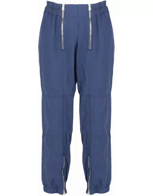 Blue double-zip trouser