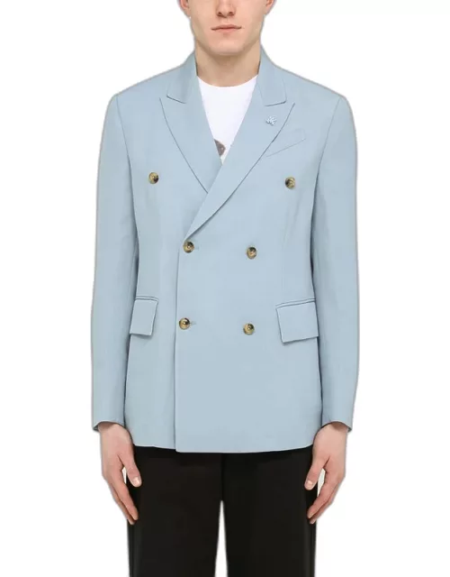 Light blue relaxed double-breasted jacket