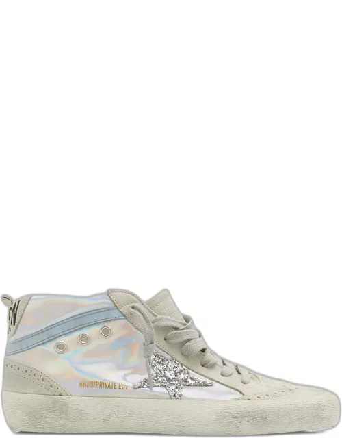 Mid Star Iridescent Glitter Wing-Tip Sneaker