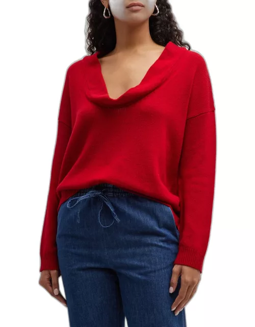 Cowl-Neck Cashmere Sweater