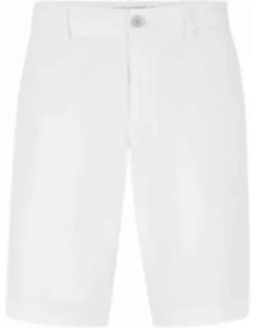 Slim-fit shorts in water-repellent twill- White Men's Short