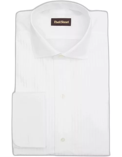 Men's Solid Pleated Dress Shirt