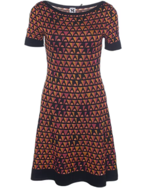M Missoni Multicolor Geometric Patterned Wool Knit Mini Dress