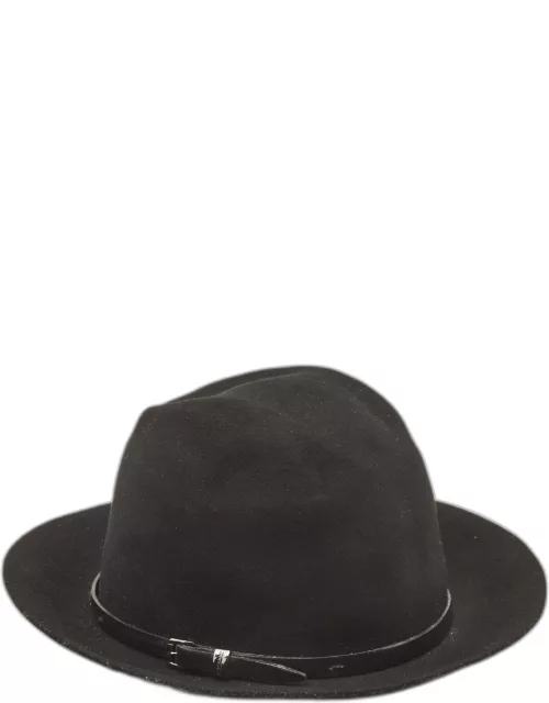 Burberry Black Wool Fedora Hat