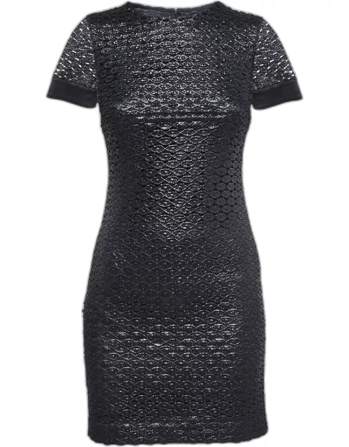 Diane Von Furstenberg Metallic Black Lace New Cindy Dress