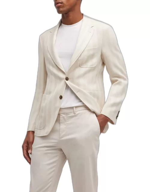 Men's Textured Stripe Cutaway Jacket