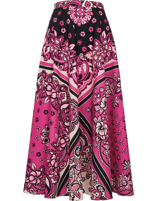 Red Valentino Printed Cotton Maxi Skirt - Pink