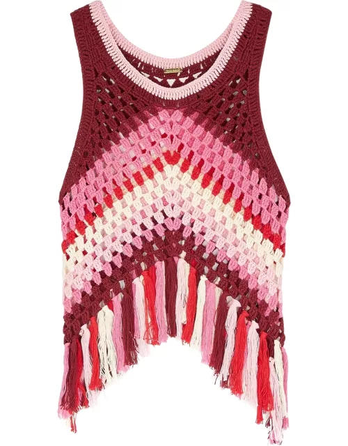 Dodo Bar OR Boris Striped Crochet-knit Tank - Pink